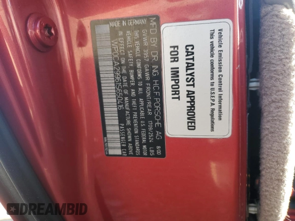 2001 Porsche 911 z VIN WP0CA29961S650416, wystawiony jako Copart lot #82846114 z przebiegiem 82 205 mil mil oraz Szkoda całkowita • Salvage title. Historia ofert i sprzedaży dostępna na DreamBid. Obrazek 14.