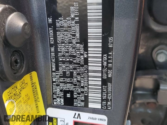 2011 Toyota Venza z VIN 4T3BK3BB8BU054759, wystawiony jako Copart lot #60089775 z przebiegiem 122 893 mil mil oraz Szkoda całkowita • Salvage title. Historia ofert i sprzedaży dostępna na DreamBid. Obrazek 12.