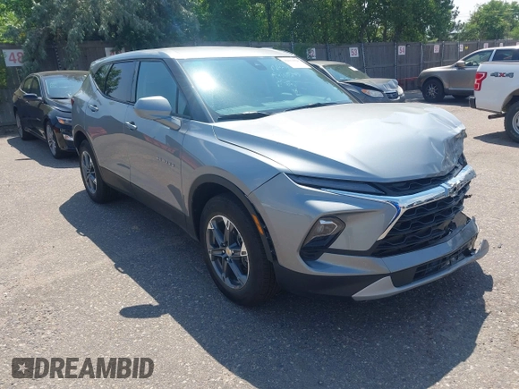 2025 Chevrolet Blazer LT with VIN 3GNKBHR44SS191853, listed as a IAAI auction lot 42614428 with 8,703 mi miles and . Bid and sale history available at DreamBid. Image 1.