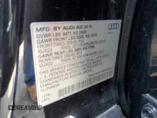 2019 Audi Q8 Prestige with VIN WA1CVAF1XKD035607, listed as a Copart auction lot 62465115 with 94,532 mi miles and Clean title. Bid and sale history available at DreamBid. Image 13.