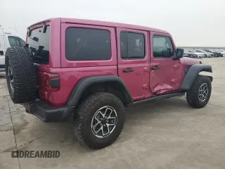 2024 Jeep Wrangler Rubicon with VIN 1C4PJXFG9RW346079, listed as a Copart auction lot 44136565 with 2,447 mi miles and Salvage Title. Bid and sale history available at DreamBid. Image 3.