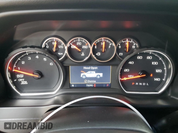 2021 Chevrolet Silverado 1500 RST with VIN 1GCPWDED3MZ129268, listed as a Copart auction lot 52004505 with 75,090 mi miles and Clean Title. Bid and sale history available at DreamBid. Image 9.