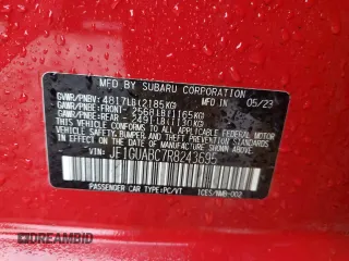 2024 Subaru Impreza with VIN JF1GUABC7R8243695, listed as a Copart auction lot 81164984 with 7,964 mi miles and Salvage Title. Bid and sale history available at carsss.com. Image 13.