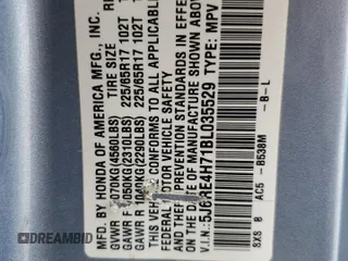 2011 Honda CR-V EX-L with VIN 5J6RE4H71BL035529, listed as a Copart auction lot 53527234 with 154,063 mi miles and Salvage Title. Bid and sale history available at carsss.com. Image 13.
