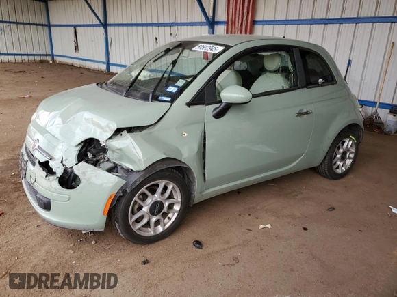 2013 FIAT 500 Pop with VIN 3C3CFFAR3DT534909, listed as a Copart auction lot 50593945 with 96,172 mi miles and Non repairable. Bid and sale history available at DreamBid. Image 1.