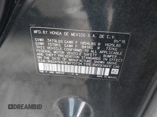 2015 Honda Fit EX-L with VIN 3HGGK5H83FM770734, listed as a IAAI auction lot 41936962 with 132,478 mi miles. Bid and sale history available at carsss.com. Image 9.