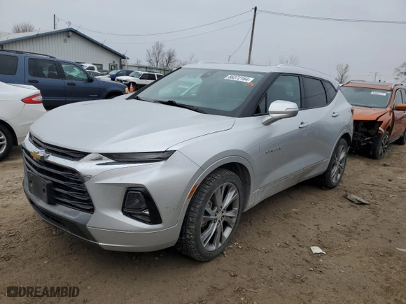 2019 Chevrolet Blazer Premier with VIN 3GNKBFRS5KS606634, listed as a Copart auction lot 86372164 with 108,262 mi miles and Salvage Title. Bid and sale history available at carsss.com. Image 1.