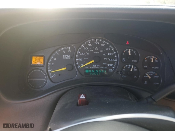 2001 Chevrolet Tahoe LS with VIN 1GNEK13T31J121958, listed as a Copart auction lot 50595085 with 250,364 mi miles and Salvage Title. Bid and sale history available at carsss.com. Image 9.