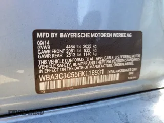 2015 BMW 3 Series 328i with VIN WBA3C1C55FK118931, listed as a Copart auction lot 64058985 with 171,332 mi miles and Salvage title. Bid and sale history available at DreamBid. Image 12.