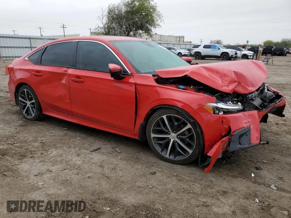 2024 Honda Civic Sedan Touring with VIN 2HGFE1F91RH329792, listed as a Copart auction lot 42254855 with 10,540 mi miles and Salvage Title. Bid and sale history available at carsss.com. Image 4.