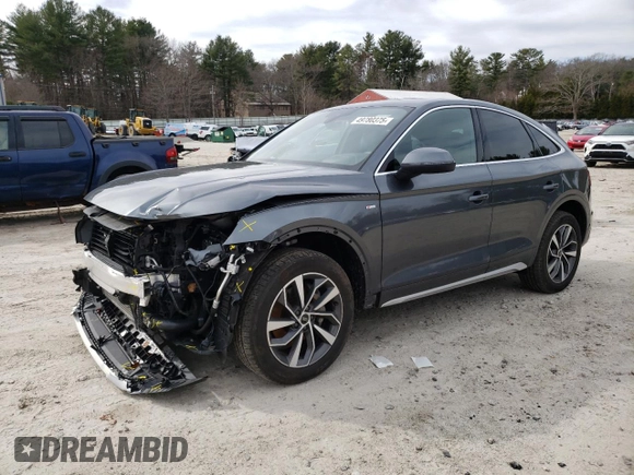 2023 Audi Q5 Sportback S line Prestige with VIN WA16AAFY9P2183305, listed as a Copart auction lot 49780375 with 18,139 mi miles and Salvage title. Bid and sale history available at DreamBid. Image 1.