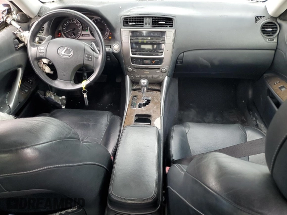 2010 Lexus IS 250 with VIN JTHBF5C21A5111287, listed as a Copart auction lot 53585745 with 158,516 mi miles and Salvage title. Bid and sale history available at DreamBid. Image 8.