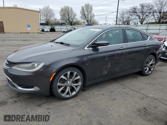 2015 Chrysler 200 C with VIN 1C3CCCCB2FN538251, listed as a Copart auction lot 51273775 with 156,907 mi miles and Salvage Title. Bid and sale history available at carsss.com. Image 1.