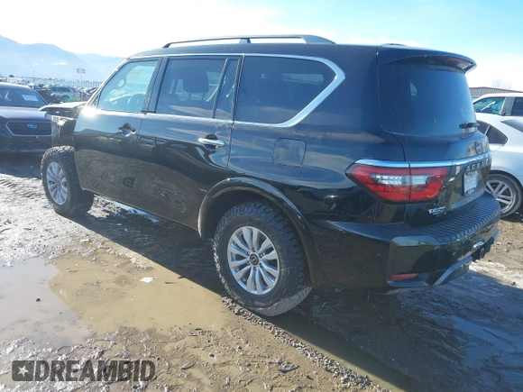 2021 Nissan Armada SV with VIN JN8AY2AD9M9662062, listed as a IAAI auction lot 41646938 with 83,979 mi miles. Bid and sale history available at carsss.com. Image 3.
