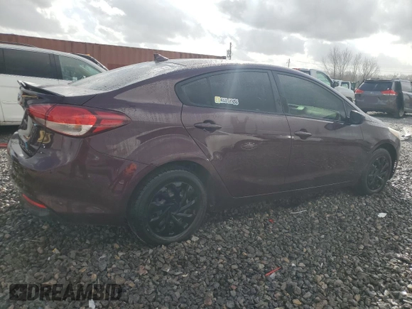 2017 Kia Forte LX with VIN 3KPFK4A70HE081673, listed as a Copart auction lot 88950605 with 0 mi miles and Salvage Title. Bid and sale history available at carsss.com. Image 3.
