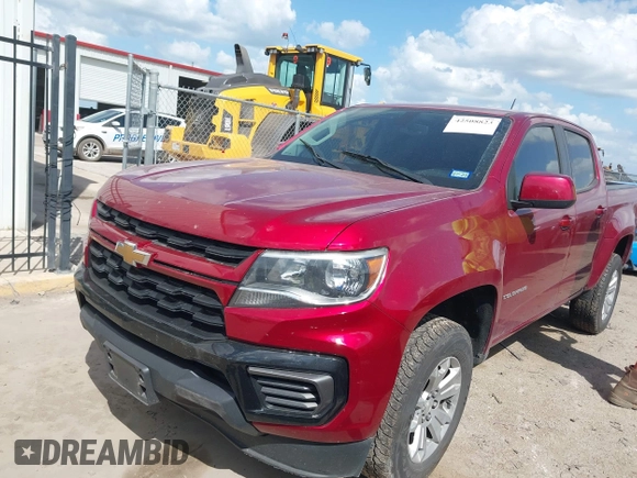 2021 Chevrolet Colorado 2WD LT with VIN 1GCGSCEN2M1125953, listed as a IAAI auction lot 42508823 with 106,215 mi miles and . Bid and sale history available at DreamBid. Image 17.