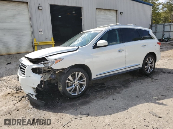 2013 Infiniti JX35 with VIN 5N1AL0MM6DC352606, listed as a Copart auction lot 50633205 with 123,798 mi miles and Salvage Title. Bid and sale history available at DreamBid. Image 1.