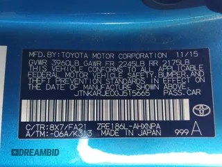 2016 Scion iM z VIN JTNKARJE0GJ515665, wystawiony jako IAAI lot #42234705 z przebiegiem 70 466 mil mil oraz . Historia ofert i sprzedaży dostępna na DreamBid. Obrazek 9.
