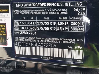2020 Mercedes-Benz GLS 450 z VIN 4JGFF5KE5LA072756, wystawiony jako IAAI lot #41503366 z przebiegiem 66 535 mil mil oraz . Historia ofert i sprzedaży dostępna na DreamBid. Obrazek 9.