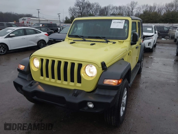 2023 Jeep Wrangler Sport with VIN 1C4HJXDG9PW631109, listed as a IAAI auction lot 41149861 with 27,570 mi miles and . Bid and sale history available at DreamBid. Image 17.