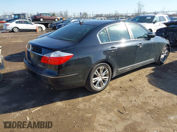 2011 Hyundai Genesis with VIN KMHGC4DF0BU114549, listed as a IAAI auction lot 41824114 with 142,970 mi miles. Bid and sale history available at carsss.com. Image 4.