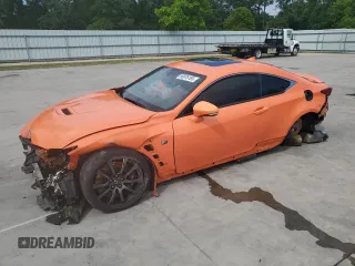 2015 Lexus RC F with VIN JTHHP5BC3F5001530, listed as a Copart auction lot 56976165 with 104,935 mi miles and Salvage title. Bid and sale history available at DreamBid. Image 1.