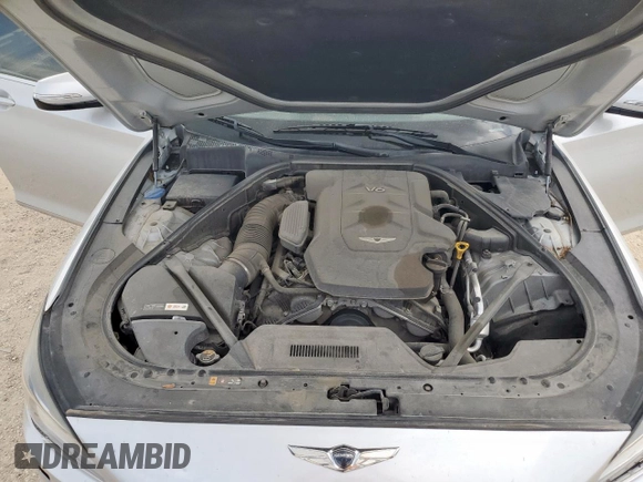 2017 Genesis G80 3.8L with VIN KMHGN4JE8HU191863, listed as a Copart auction lot 59396875 with 134,059 mi miles and Salvage title. Bid and sale history available at DreamBid. Image 11.