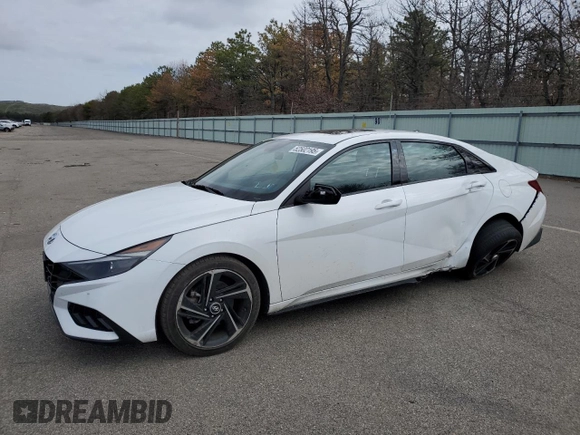 2023 Hyundai Elantra N Line z VIN KMHLR4AF2PU400167, wystawiony jako Copart lot #52502195 z przebiegiem 35 397 mil mil oraz Szkoda całkowita • Salvage title. Historia ofert i sprzedaży dostępna na DreamBid. Obrazek 1.