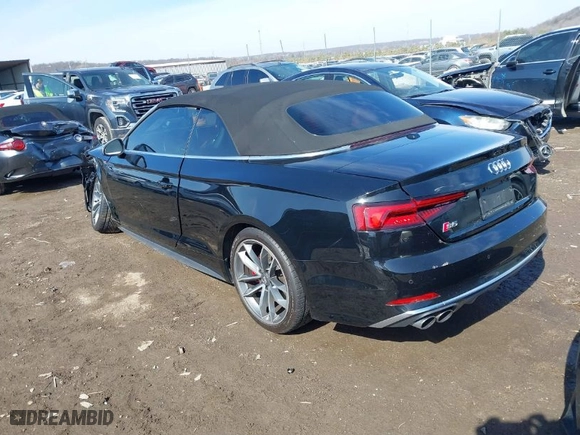 2018 Audi S5 Cabriolet Prestige with VIN WAU24GF53JN007356, listed as a IAAI auction lot 41525257 with 57,131 mi miles. Bid and sale history available at carsss.com. Image 3.