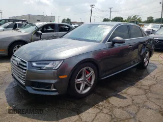 2018 Audi S4 Prestige with VIN WAUC4AF49JA069344, listed as a Copart auction lot 63826864 with 38,690 mi miles and Salvage Title. Bid and sale history available at carsss.com. Image 1.