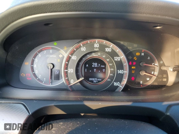 2016 Honda Accord Touring with VIN 1HGCT2B01GA006313, listed as a Copart auction lot 71765854 with 92,870 mi miles and Salvage Title. Bid and sale history available at DreamBid. Image 9.