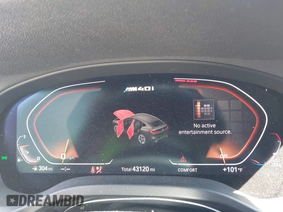 2020 BMW X4 M40i с VIN 5UX2V5C04L9D26548, выставлен на аукционе IAAI как лот 42473480 с пробегом 43 120 миль миль и . История ставок и продаж доступна на DreamBid. Изображение 7.