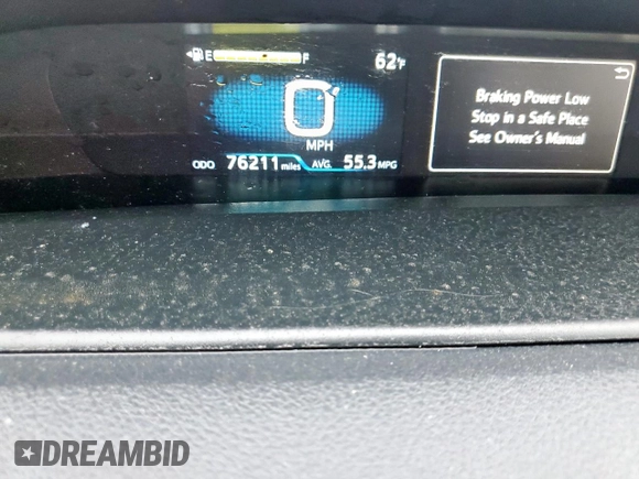 2021 Toyota Prius L Eco with VIN JTDKAMFU1M3142014, listed as a Copart auction lot 55038365 with 76,211 mi miles and Salvage title. Bid and sale history available at DreamBid. Image 9.