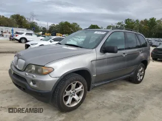 2005 BMW X5 3.0i with VIN 5UXFA13515LY13081, listed as a Copart auction lot 50143825 with 150,035 mi miles and Clean Title. Bid and sale history available at carsss.com. Image 1.