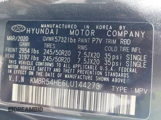 2020 Hyundai Palisade Limited z VIN KM8R54HE6LU144273, wystawiony jako IAAI lot #42113740 z przebiegiem 80 528 mil mil oraz . Historia ofert i sprzedaży dostępna na DreamBid. Obrazek 9.
