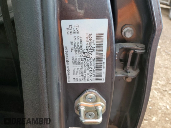 2018 Acura RDX with VIN 5J8TB3H32JL011462, listed as a Copart auction lot 52052483 with Not Provided miles and Salvage Title. Bid and sale history available at carsss.com. Image 12.
