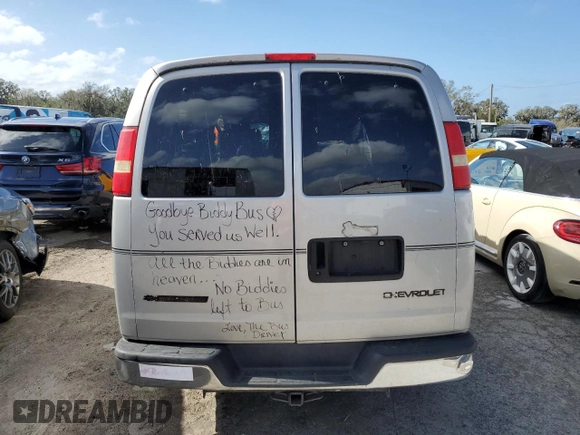 2005 Chevrolet Express Cargo Van YF7 Upfitter with VIN 1GBFG15T351241152, listed as a Copart auction lot 77996504 with 0 mi miles and Salvage Title. Bid and sale history available at carsss.com. Image 6.