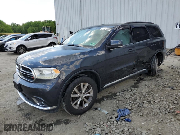 2016 Dodge Durango Limited with VIN 1C4RDHDG8GC330687, listed as a Copart auction lot 54764805 with 102,395 mi miles and Salvage title. Bid and sale history available at DreamBid. Image 1.
