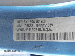 2022 Ram 1500 TRX with VIN 1C6SRFU99NN151639, listed as a IAAI auction lot 42145733 with Not provided miles and . Bid and sale history available at DreamBid. Image 9.