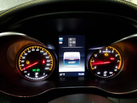 2017 Mercedes-Benz C 63 S AMG with VIN WDDWJ8HB2HF435306, listed as a Copart auction lot 82565744 with 46,587 mi miles and Salvage Title. Bid and sale history available at carsss.com. Image 9.