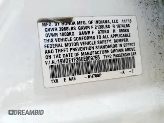 2014 Acura ILX with VIN 19VDE1F36EE009755, listed as a Copart auction lot 61753225 with 148,329 mi miles and Salvage title. Bid and sale history available at DreamBid. Image 12.