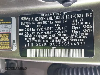 2014 Kia Sorento LX с VIN 5XYKT3A65EG544922, выставлен на аукционе IAAI как лот 42284639 с пробегом 88 820 миль миль и . История ставок и продаж доступна на DreamBid. Изображение 9.