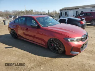 2025 BMW 3 Series M340i xDrive with VIN 3MW69FT06S8F12088, listed as a Copart auction lot 44757725 with 1,290 mi miles and Salvage Title. Bid and sale history available at carsss.com. Image 4.