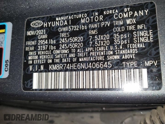 2022 Hyundai Palisade Calligraphy z VIN KM8R74HE6NU406645, wystawiony jako Copart lot #44966305 z przebiegiem 47 795 mil mil oraz Szkoda całkowita • Salvage title. Historia ofert i sprzedaży dostępna na DreamBid. Obrazek 13.
