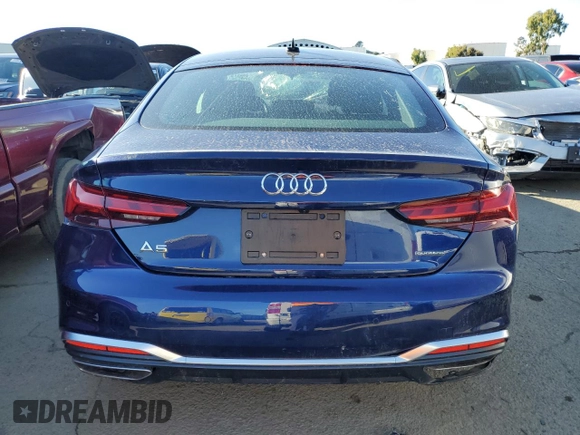 2022 Audi A5 Sportback S line Premium Plus with VIN WAUFACF53NA012637, listed as a Copart auction lot 37904984 with 10,227 mi miles. Bid and sale history available at carsss.com. Image 6.