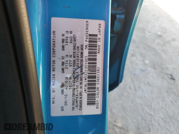 2011 Mazda 3 S Grand Touring z VIN JM1BL1M55B1391025, wystawiony jako Copart lot #57211885 z przebiegiem 199 326 mil mil oraz Szkoda całkowita • Salvage title. Historia ofert i sprzedaży dostępna na DreamBid. Obrazek 13.