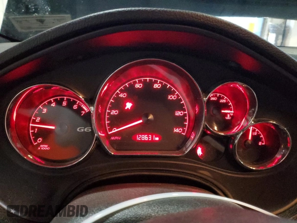 2008 Pontiac G6 GT with VIN 1G2ZH361X84172790, listed as a Copart auction lot 85233024 with 128,631 mi miles and Salvage title. Bid and sale history available at DreamBid. Image 9.