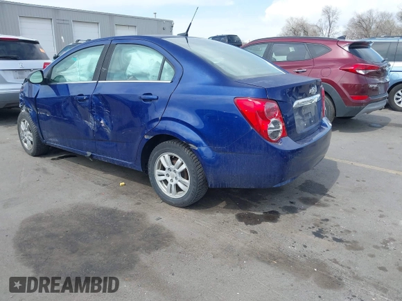 2013 Chevrolet Sonic LT with VIN 1G1JC5SH3D4243109, listed as a IAAI auction lot 41922174 with 177,499 mi miles and . Bid and sale history available at DreamBid. Image 3.