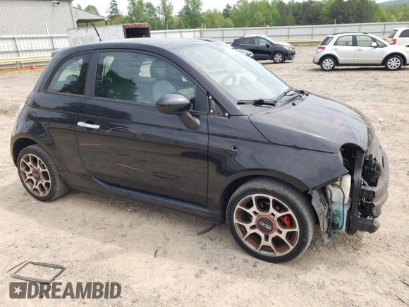 2013 FIAT 500 Sport with VIN 3C3CFFBR1DT544580, listed as a Copart auction lot 54379225 with 95,457 mi miles and Salvage Title. Bid and sale history available at carsss.com. Image 4.