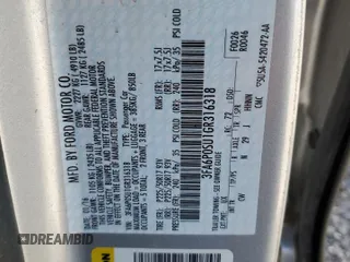 2016 Ford Fusion Titanium with VIN 3FA6P0SU1GR316318, listed as a Copart auction lot 56244015 with 73,451 mi miles and Salvage title. Bid and sale history available at DreamBid. Image 12.